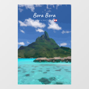 Bora Bora, French Polynesia - Beach Resort Window Cling