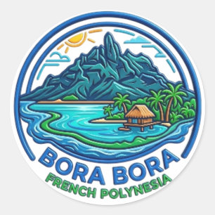 BORA BORA, FRENCH POLYNESIA CLASSIC ROUND STICKER