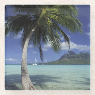 Bora Bora, French Polynesia Mt. Otemanu Glass Coaster