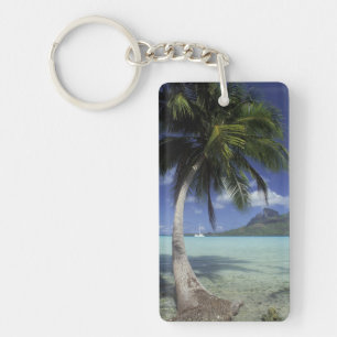 Bora Bora, French Polynesia Mt. Otemanu seen Keychain