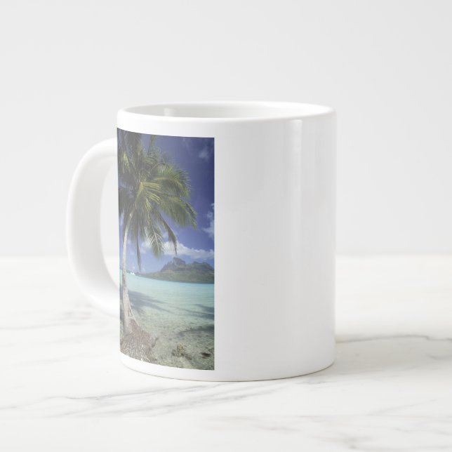 Bora Bora, French Polynesia Mt. Otemanu seen Large Coffee Mug (Front Left)