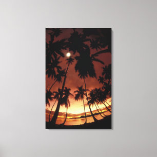 Bora Bora, French Polynesia Sunset shot through Canvas Print