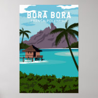 Bora Bora French Polynesia Travel Vintage Art