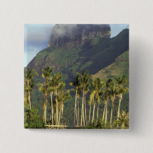 Bora Bora, French Polynesia Waterfront scene and 2 Inch Square Button