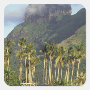 Bora Bora, French Polynesia Waterfront scene and Square Sticker