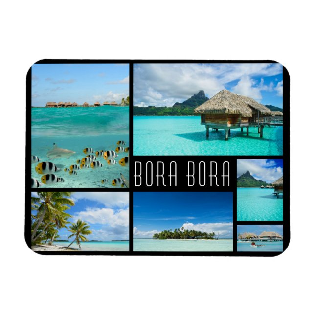 Bora Bora landscapes collage travel photo Magnet (Horizontal)