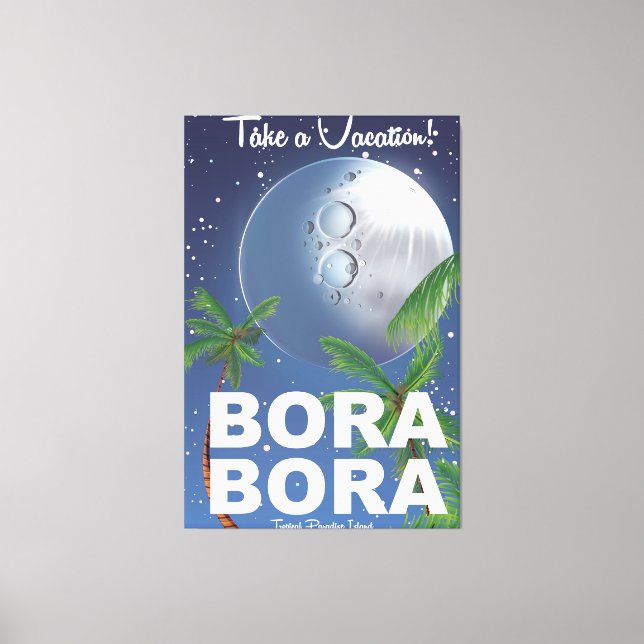Bora Bora Moon Travel poster Canvas Print (Front)