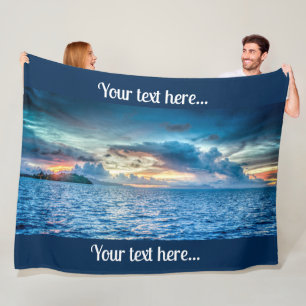 Bora Bora Ocean View Photograph  Fleece Blanket