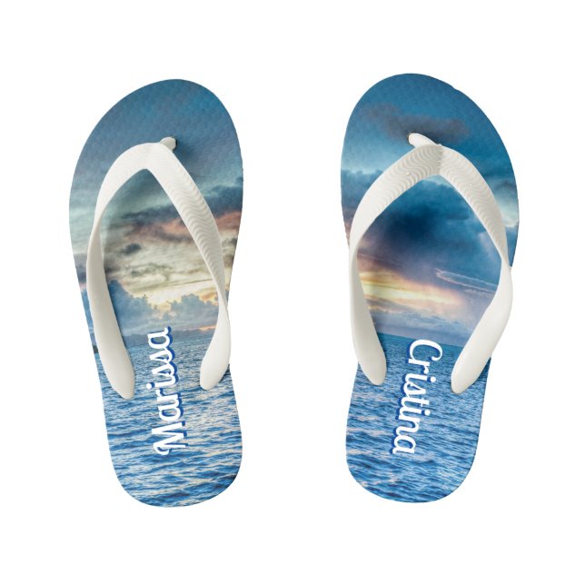 Bora Bora Ocean View Photograph Flip Flops (Footbed)