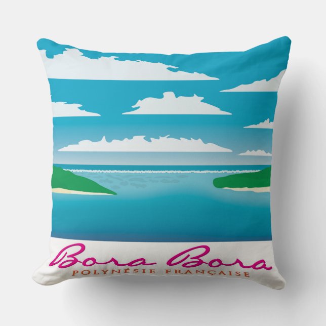 Bora Bora reef Throw Pillow (Front)