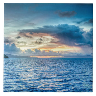 Bora-bora, South Pacific island Tile