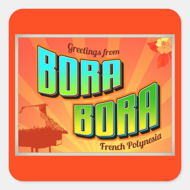 BORA BORA SQUARE STICKER (Front)