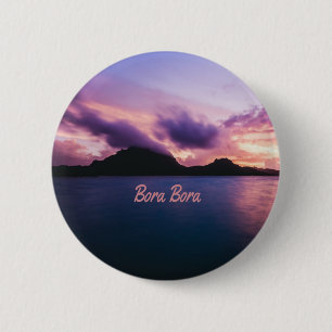 Bora Bora Suset Island Beach 2 Inch Round Button