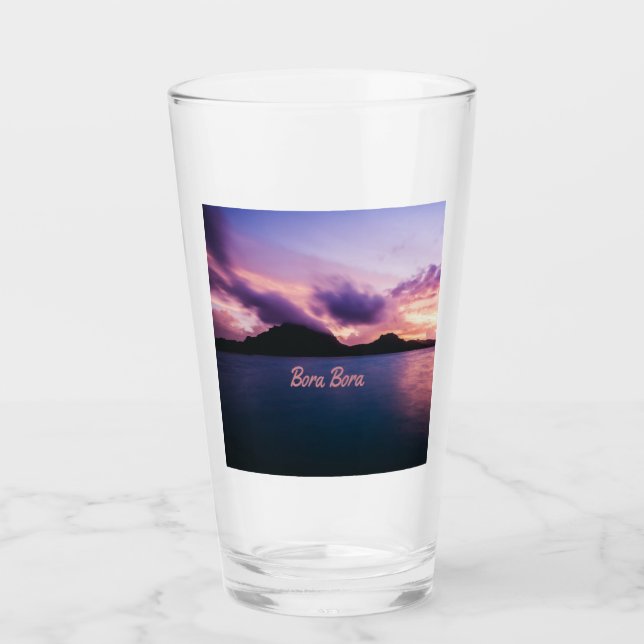 Bora Bora Suset Island Beach Glass (Front)