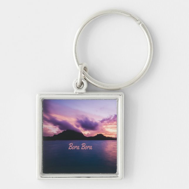 Bora Bora Suset Island Beach Keychain (Front)
