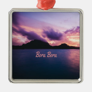 Bora Bora Suset Island Beach Metal Ornament