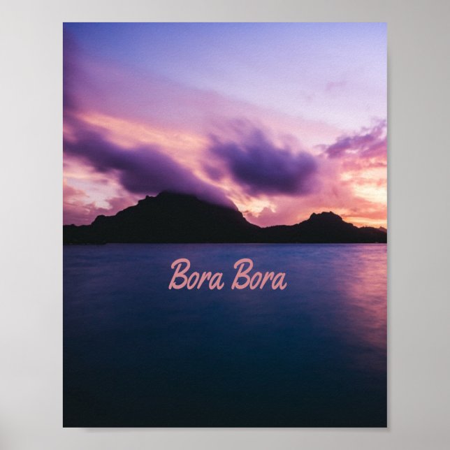 Bora Bora Suset Island Beach Poster (Front)
