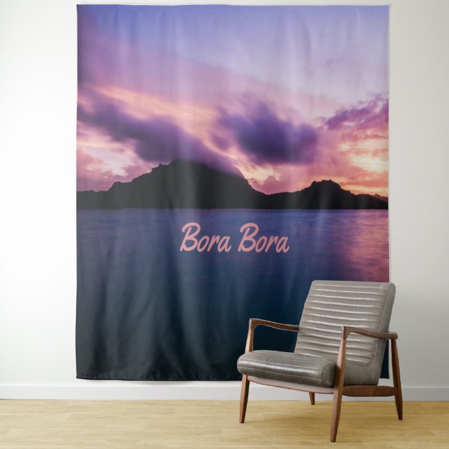 Bora Bora Suset Island Beach Tapestry (In Situ)