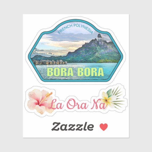 Bora Bora Tahiti Travel Vinyl Sticker (Sheet)