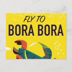 Bora Bora vintage travel poster Postcard