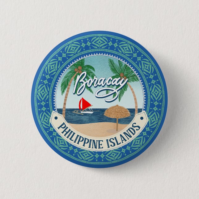 Boracay 2 Inch Round Button (Front)