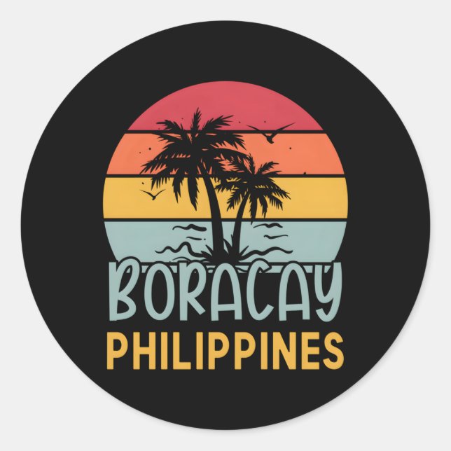 Boracay Philipes Classic Round Sticker (Front)