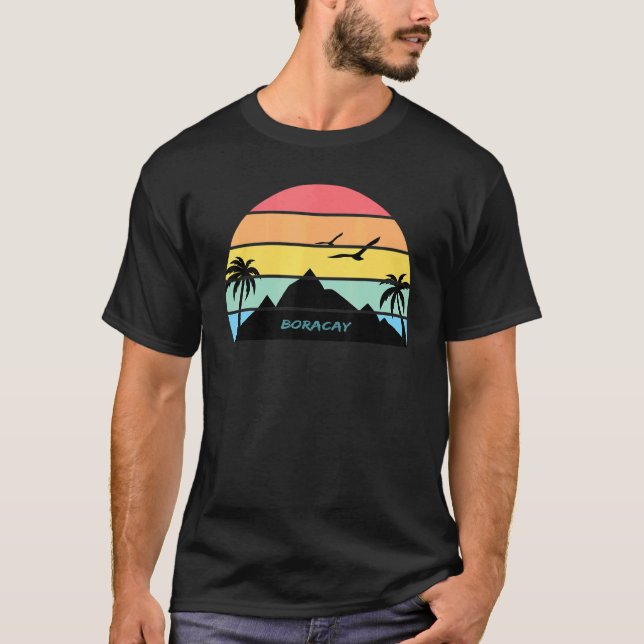 Boracay Philippines Beach Travel Palms Island El N T-Shirt (Front)