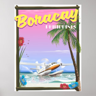 Boracay Philippines beach travel poster
