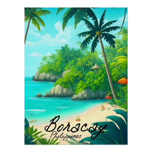 Boracay Philippines Beach Travel Poster (Front)