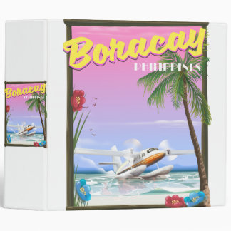 Boracay Philippines beach travel poster Binder