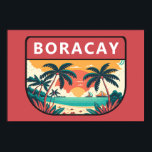 Boracay Philippines Retro Emblem Poster<br><div class="desc">Boracay vector art design. Boracay is a small island in the central Philippines. It's known for its resorts and beaches.</div>