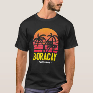 Boracay Philippines Sunset Palm Trees White Beach T-Shirt
