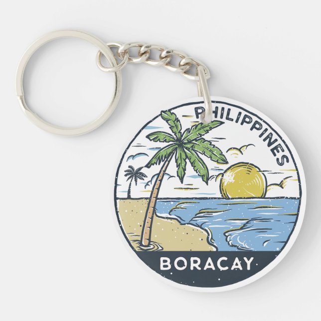 Boracay Philippines Vintage Keychain (Front)
