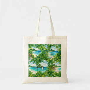 Boracay Tropical Beach Palm Tree Tote Bag