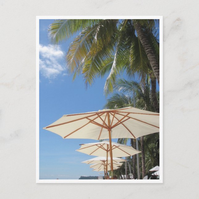 boracay umbrellas blue postcard (Front)