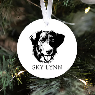 Borador Dog Hand Drawing Personalized Ceramic Ornament