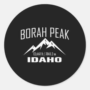 Borah Peak Idaho Climbing Summit Club Outdoor Adve Classic Round Sticker