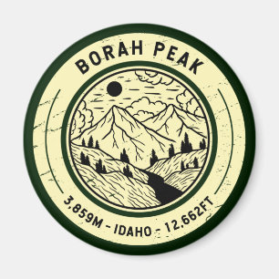 Borah Peak Idaho Hiking Skiing Travel Magnet