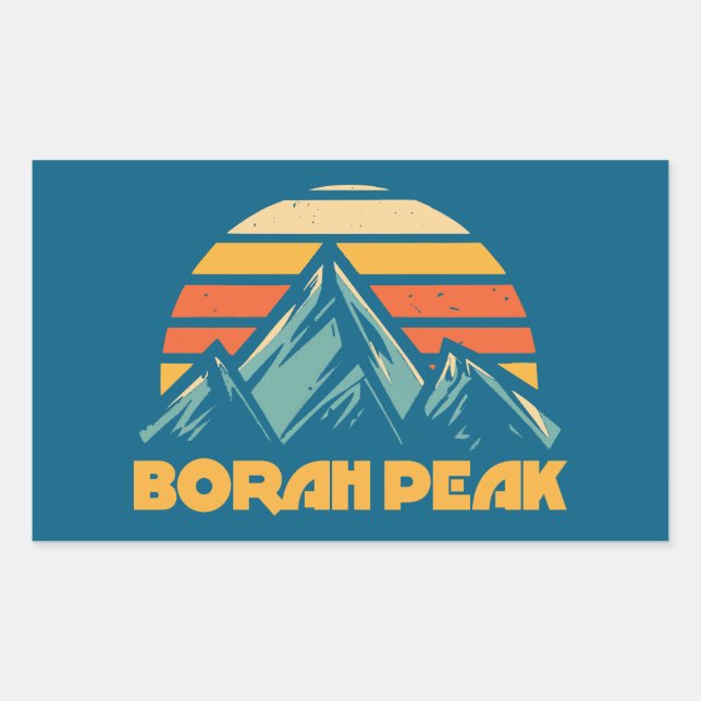 Borah Peak Retro Turquoise Sticker (Front)