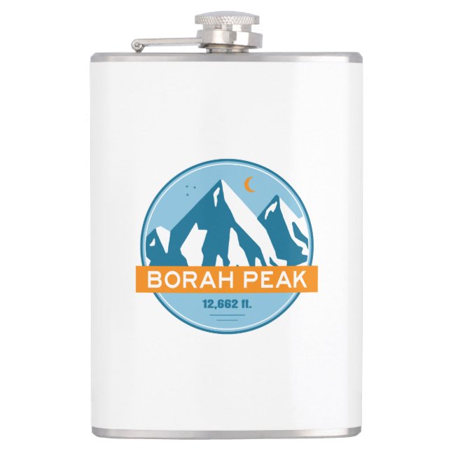 Borah Peak Stars Moon Hip Flask (Front)