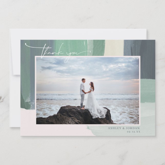 Bord de mer Ocean Glass | Merci photo Mariage (Devant)