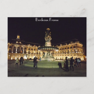 Bordeaux at night postcard