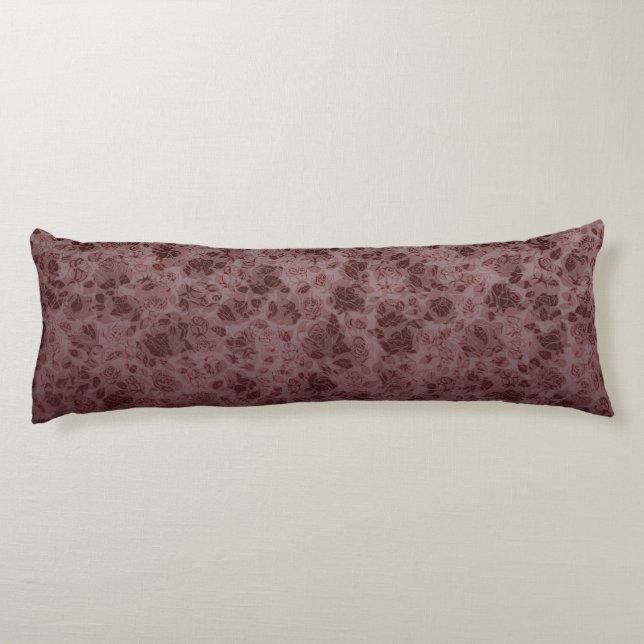 Bordeaux flowers degraded body pillow (Back)