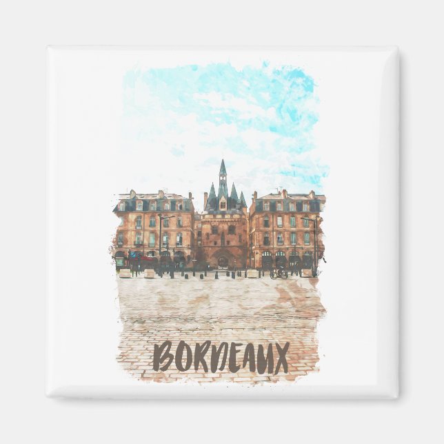 Bordeaux France Place de la Bourse Travel Magnet (Front)