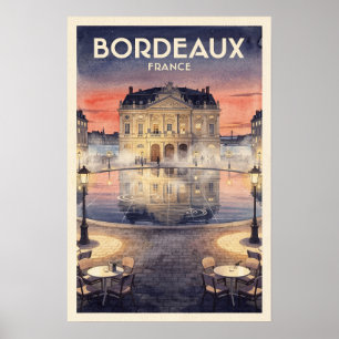 Bordeaux France Vintage Travel Poster