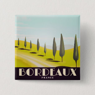 Bordeaux, french Vintage style travel poster 2 Inch Square Button