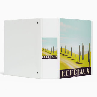 Bordeaux, french Vintage style travel poster Binder