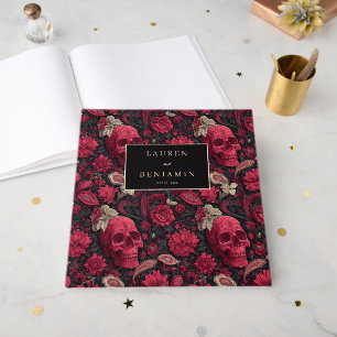 Bordeaux Gothic Paisley Wedding Guest Book