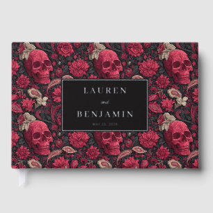Bordeaux Gothic Paisley Wedding Guest Book