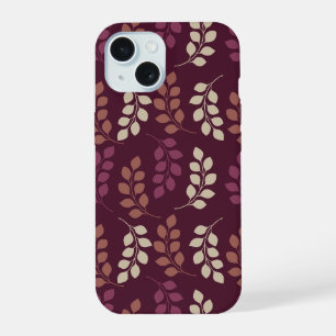 Bordeaux Modern Botanical Japandi iPhone 15 Case